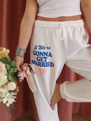 FRIDAY AND SATUR Women's Pants Friday + Saturday Going To Get Married Sweatpants || David's Clothing