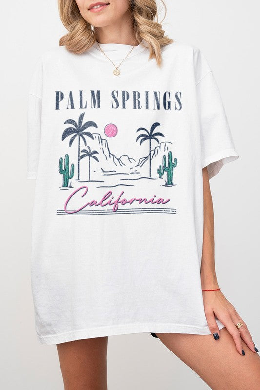 GOLDEN ROSE Women's Tee Palm Springs California Comfort Colors Tee || David's Clothing