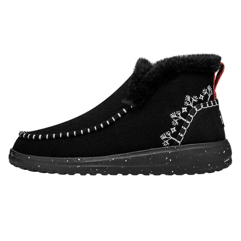 HEY DUDE Women's Shoes BLACK / 6 Hey Dude Denny Wool Faux Shearling || David's Clothing 40208-001