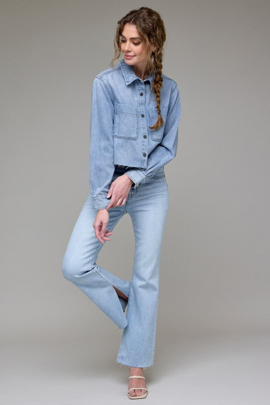 HIDDEN JEANS Women's Jeans Hidden Jeans Light Wash Clean Side Slit Bootcut