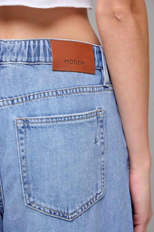 HIDDEN JEANS Women's Jeans Hidden Jeans Light Wash Super Soft Elastic Waistband Wide Leg