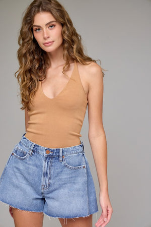 HIDDEN JEANS Women's Shorts Hidden Jeans Medium Wash Side Insert A-line Shorts || David's Clothing