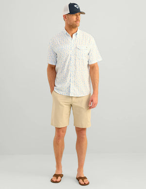 HUK FISHING Men's Sport Shirt Huk Tide Point Short Sleeve Button-Down || David's Clothing