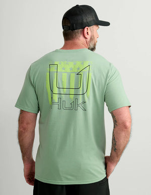 HUK FISHING Men's Tees FOG GREEN / M Huk Salute SS Tee || David's Clothing H1000496315