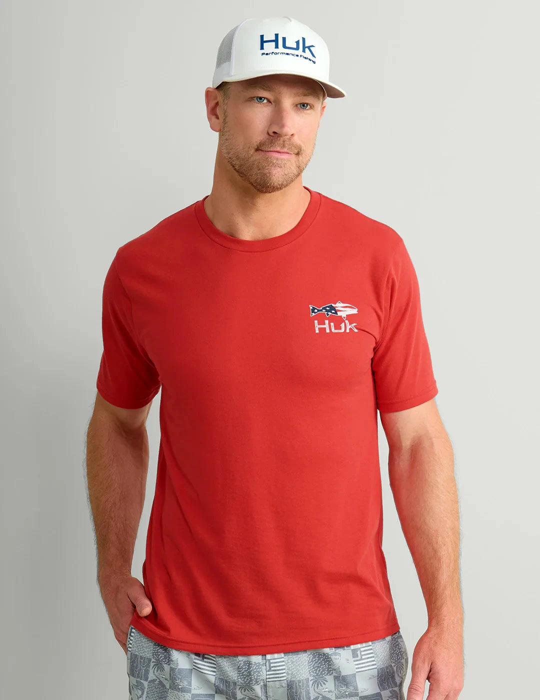HUK FISHING Men's Tees Huk Fish Flag Tee || David's Clothing