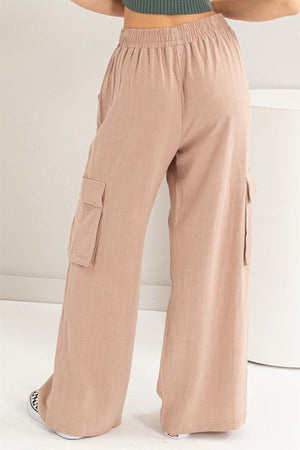 HYFVE INC. Women's Pants Wide Leg Linen Cargo Pants || David's Clothing