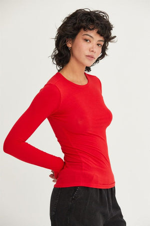 HYFVE INC. Women's Top Basic Long Sleeve Crew Neck Top || David's Clothing