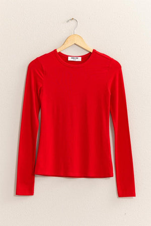 HYFVE INC. Women's Top Basic Long Sleeve Crew Neck Top || David's Clothing