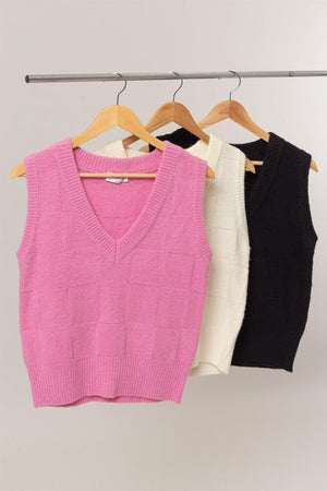 HYFVE INC. Women's Top Basketweave Sweater Vest || David's Clothing