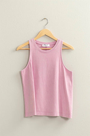 HYFVE INC. Women's Top PINK / S Mineral Washed Sleeveless Top || David's Clothing DZ24A856