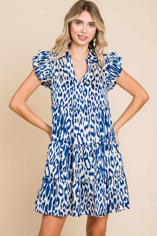 JODIFL Women's Dresses Colorful Leopard Print Dress || David's Clothing