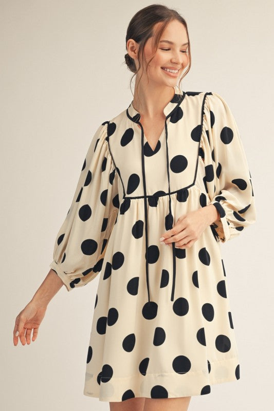 JODIFL Women's Dresses Polka Dot Peasant Style Dress