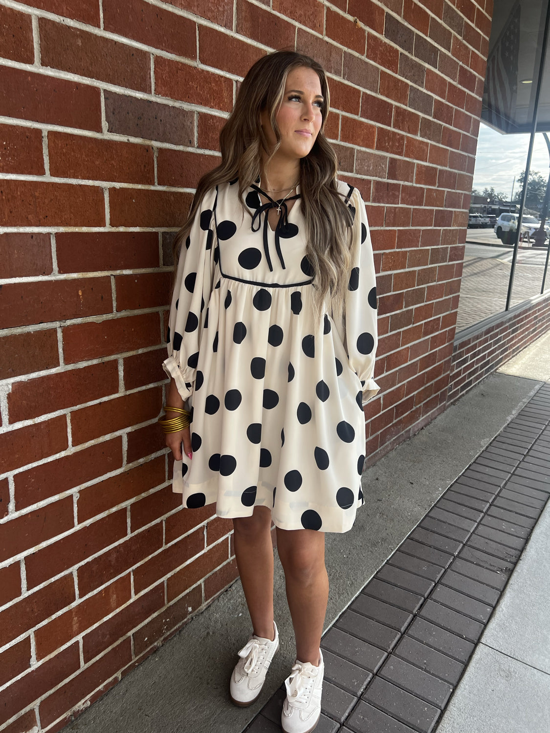 JODIFL Women's Dresses Polka Dot Peasant Style Dress