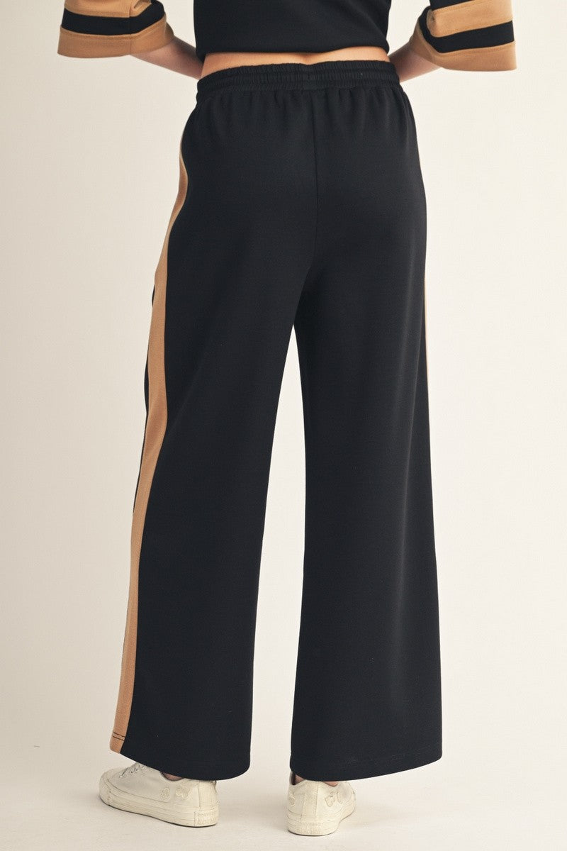 JODIFL Women's Pants Side Contrast Accent Casual Sweatpants