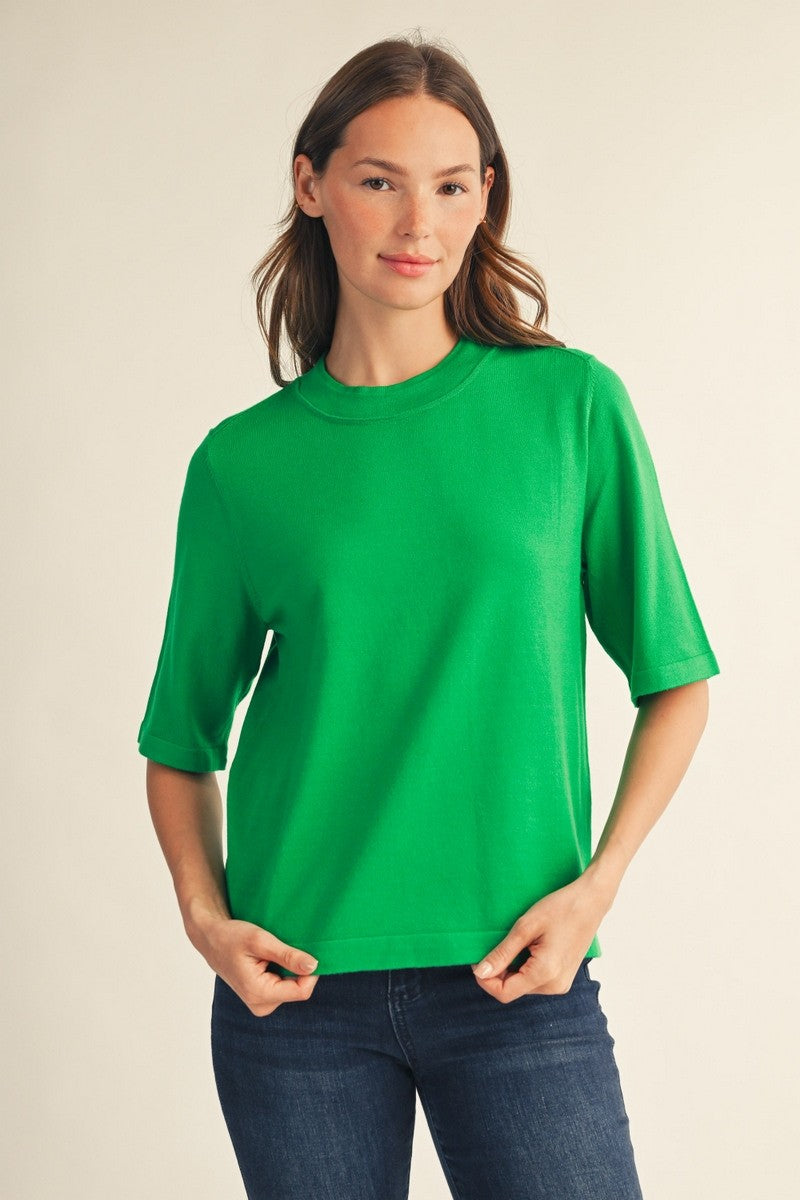 JODIFL Women's Top RED / S Round Neck Comfy Sweater Top G15956