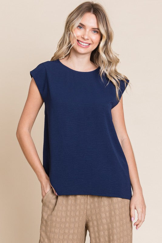 JODIFL Women's Top OATMEAL / S Solid Slay Sleeves Top || David's Clothing H11235