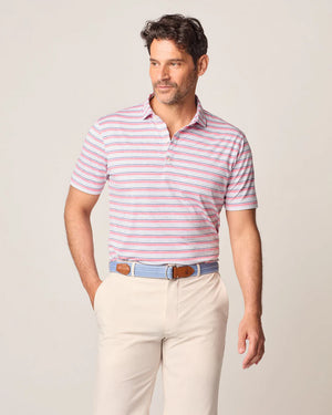 JOHNNIE O Men's Polo DAHLIA / M Johnnie-O Tyson Striped Jersey Performance Polo || David's Clothing JMPO100550D