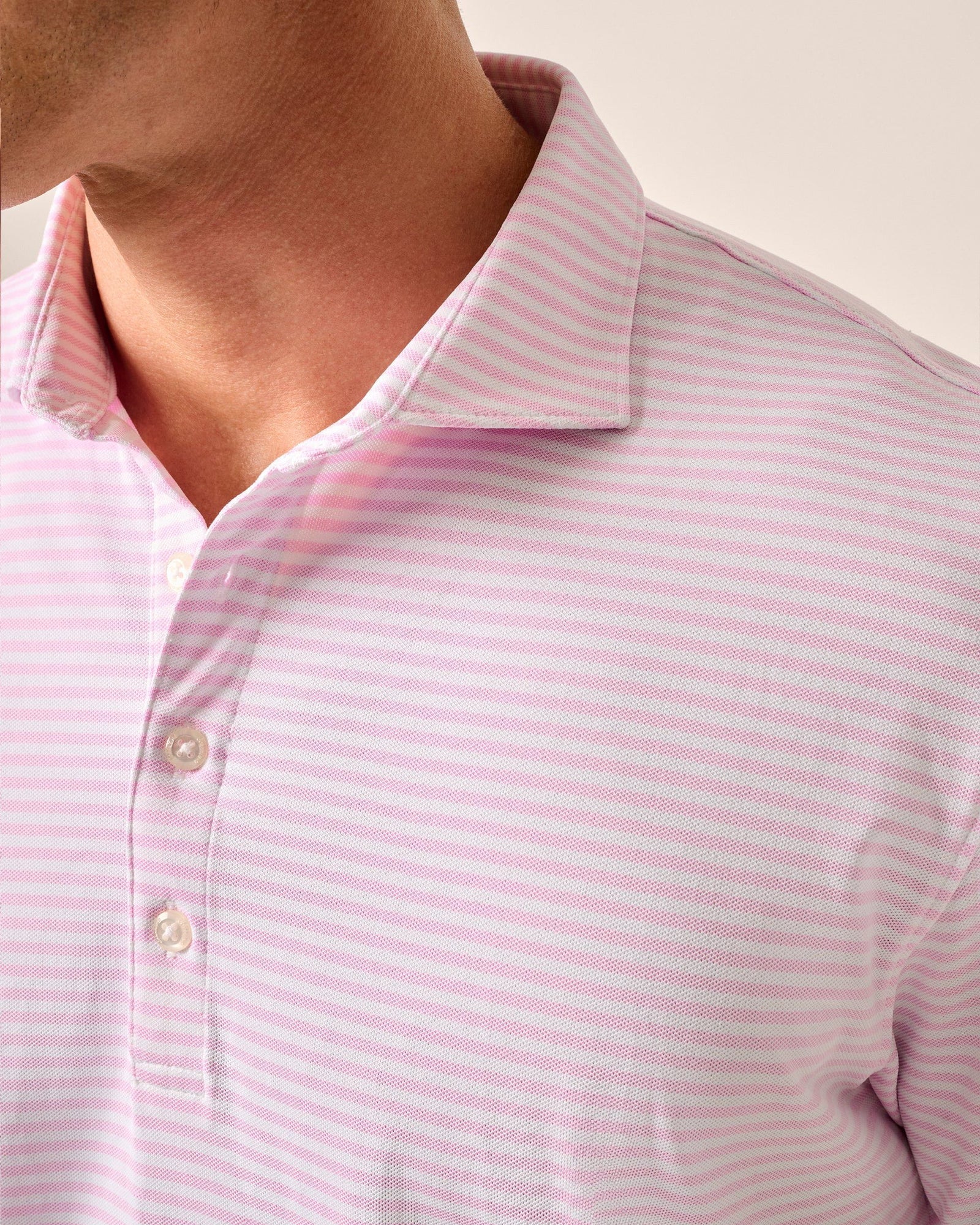 JOHNNIE O Men's Polo PORTO PINK / S Johnnie-O Performance Mesh Polo - Stetson Stripe JMPO101630PTPK