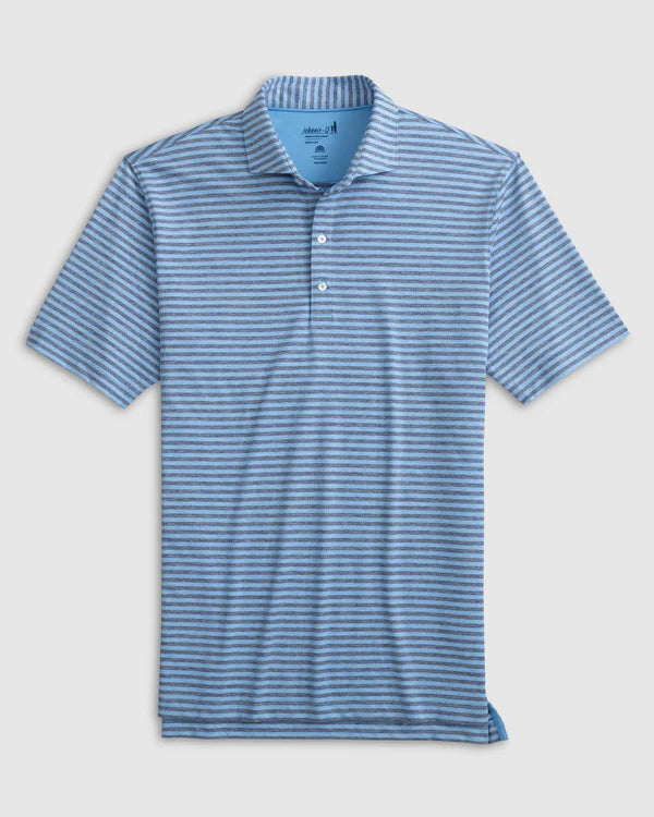 JOHNNIE O Men's Polo Johnnie-O Reese Striped Jersey Performance Polo || David's Clothing