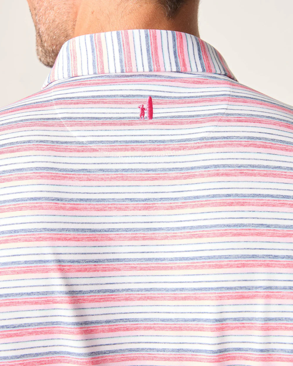 JOHNNIE O Men's Polo DAHLIA / M Johnnie-O Tyson Striped Jersey Performance Polo || David's Clothing JMPO100550D