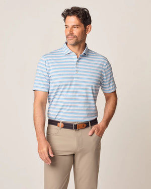 JOHNNIE O Men's Polo TORNADO / M Johnnie-O Tyson Striped Jersey Performance Polo || David's Clothing JMPO100550T