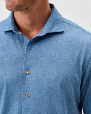JOHNNIE O Men's Sport Shirt Johnnie-O Printed Mesh Short Sleeve Button Down Shirt - Breck Printed Solid Knit