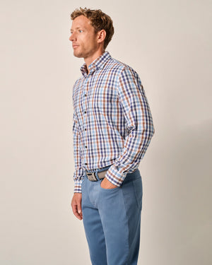 JOHNNIE O Men's Sport Shirt Johnnie-O Tucked Cotton Blend Button Up Shirt - Dartmouth || David's Clothing