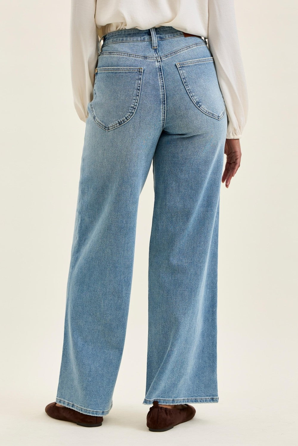 JUDY BLUE Women's Jeans Judy Blue High Waist Angelina Column W/ Harness Trim Md Crisp Blue