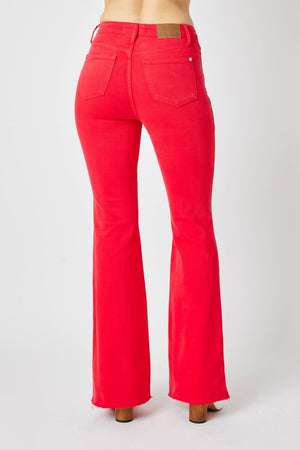 JUDY BLUE Women's Jeans Judy Blue HW Tummy Control Garment Dyed Flare || David's Clothing