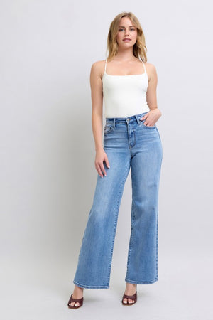 JUDY BLUE Women's Jeans Judy Blue HW Vintage Wash Retro Wide Leg