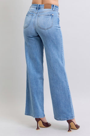 JUDY BLUE Women's Jeans Judy Blue HW Vintage Wash Retro Wide Leg