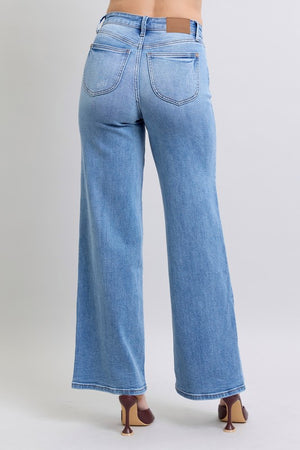 JUDY BLUE Women's Jeans Judy Blue HW Vintage Wash Retro Wide Leg