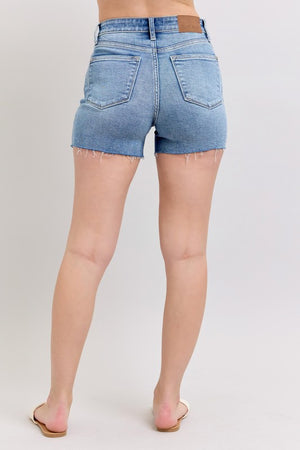 JUDY BLUE Women's Shorts Judy Blue High Waist Shorts w/stitch over destroy detail