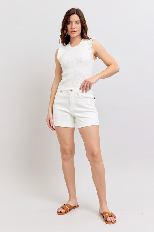 JUDY BLUE Women's Shorts Judy Blue HW Double Roll Cuff Shorts || David's Clothing