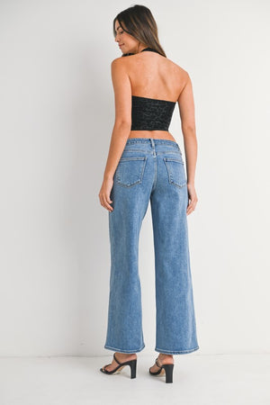 JUST BLACK DENIM Women's Jeans Seamed Wide Leg || David's Clothing