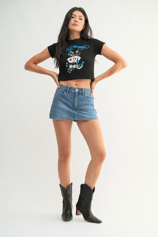 JUST USA DENIM Women's Skirts Just USA Denim Skort || David's Clothing