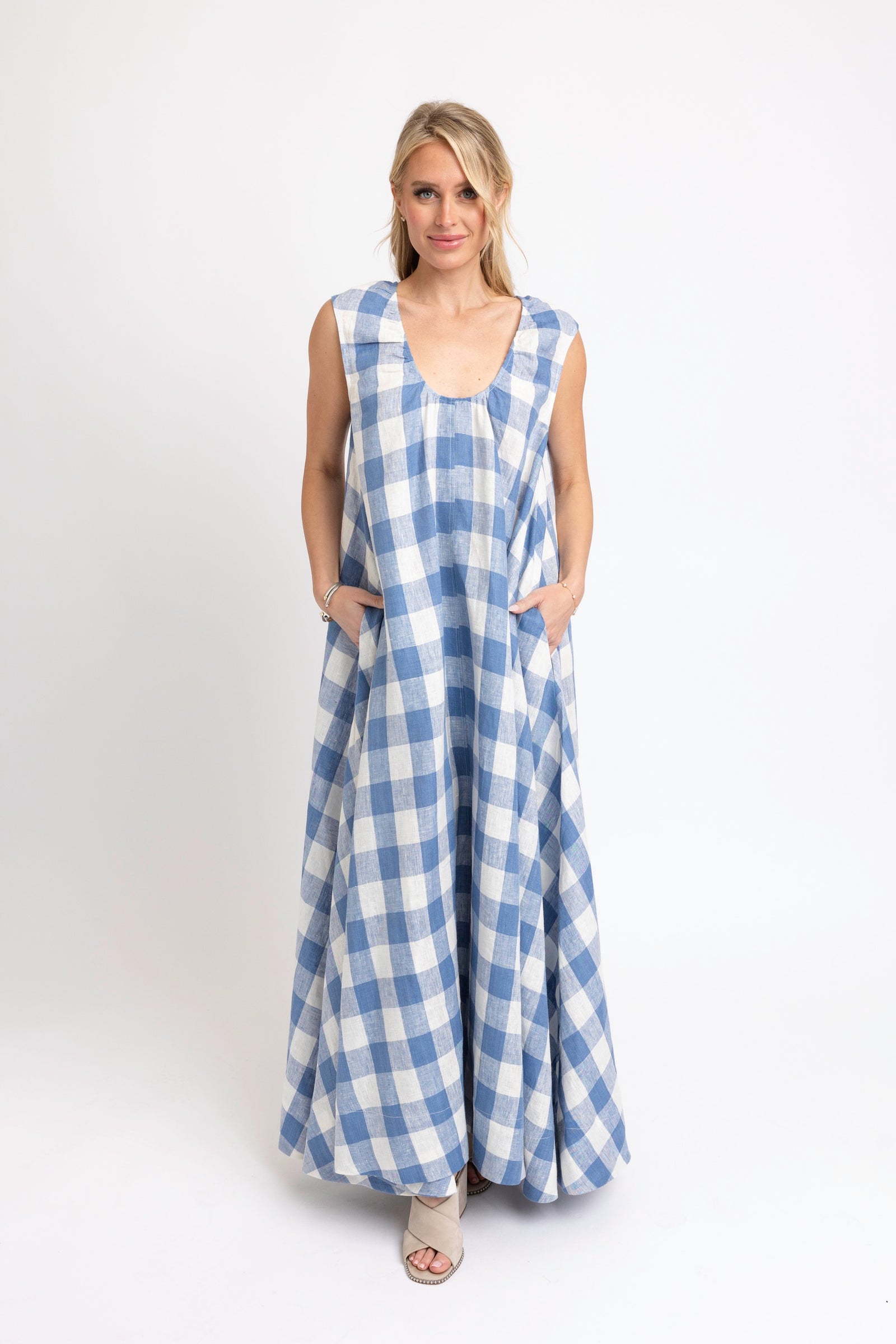 KARLIE CLOTHES Women's Dresses Karlie Buffalo Check Scoop Maxi Dress