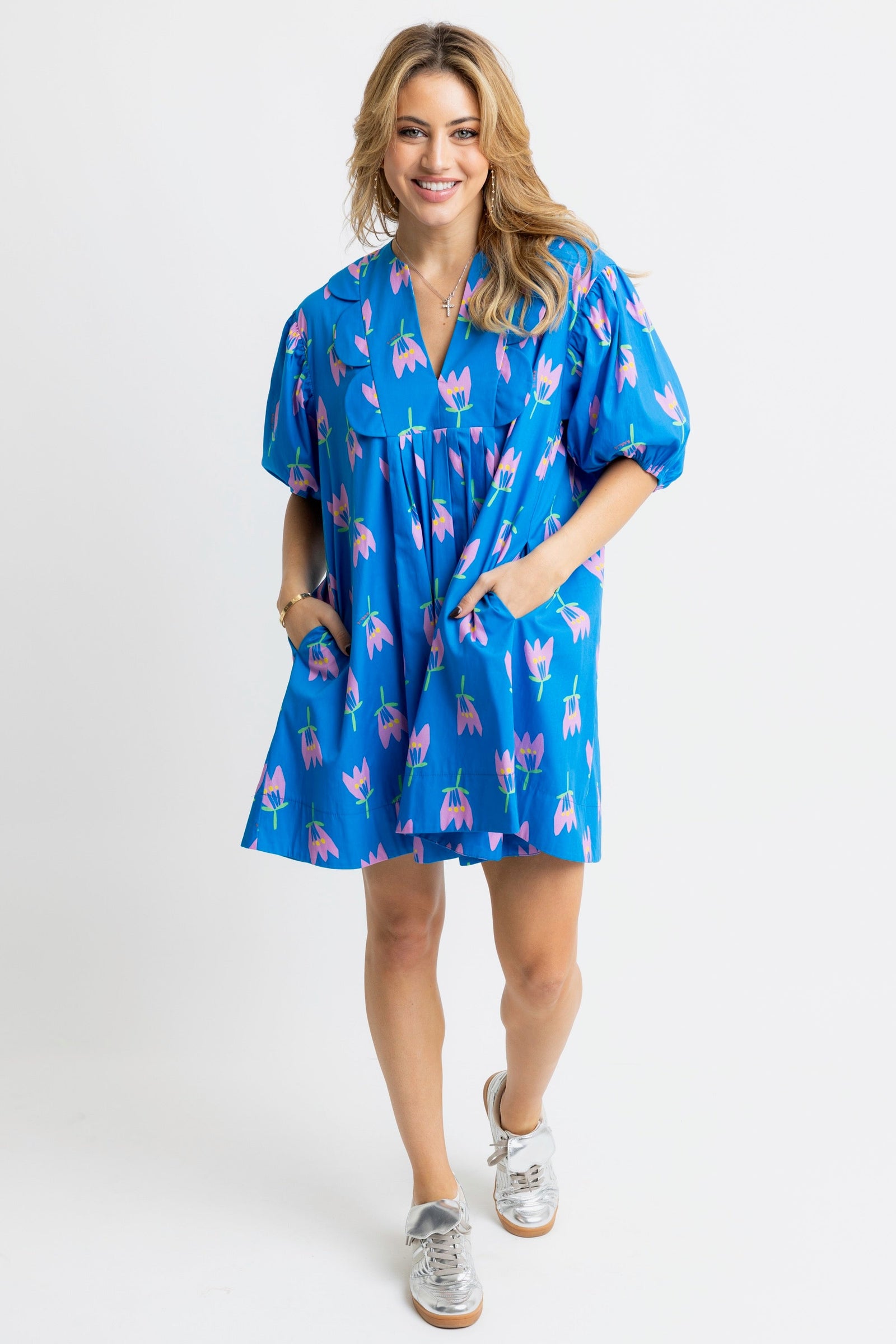 KARLIE CLOTHES Women's Dresses Karlie Poppy Scallop V Neck Dress