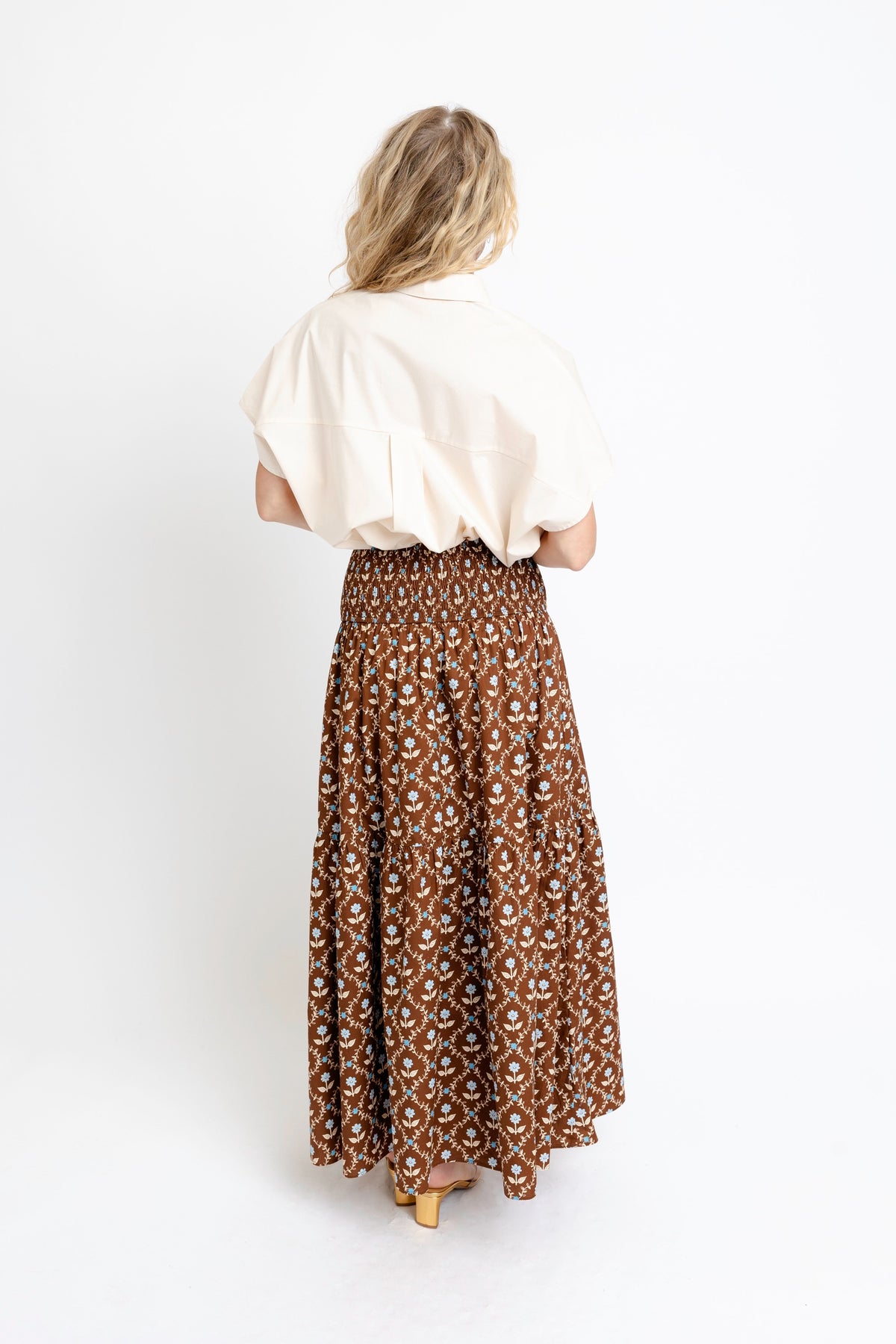 KARLIE CLOTHES Women's Skirts Karlie Floral Smocked Skirt