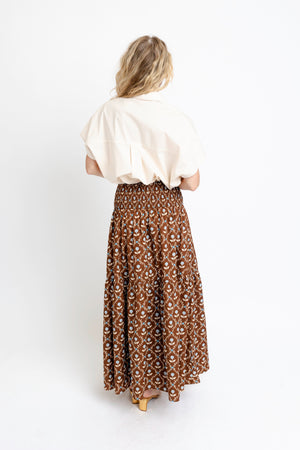KARLIE CLOTHES Women's Skirts Karlie Floral Smocked Skirt