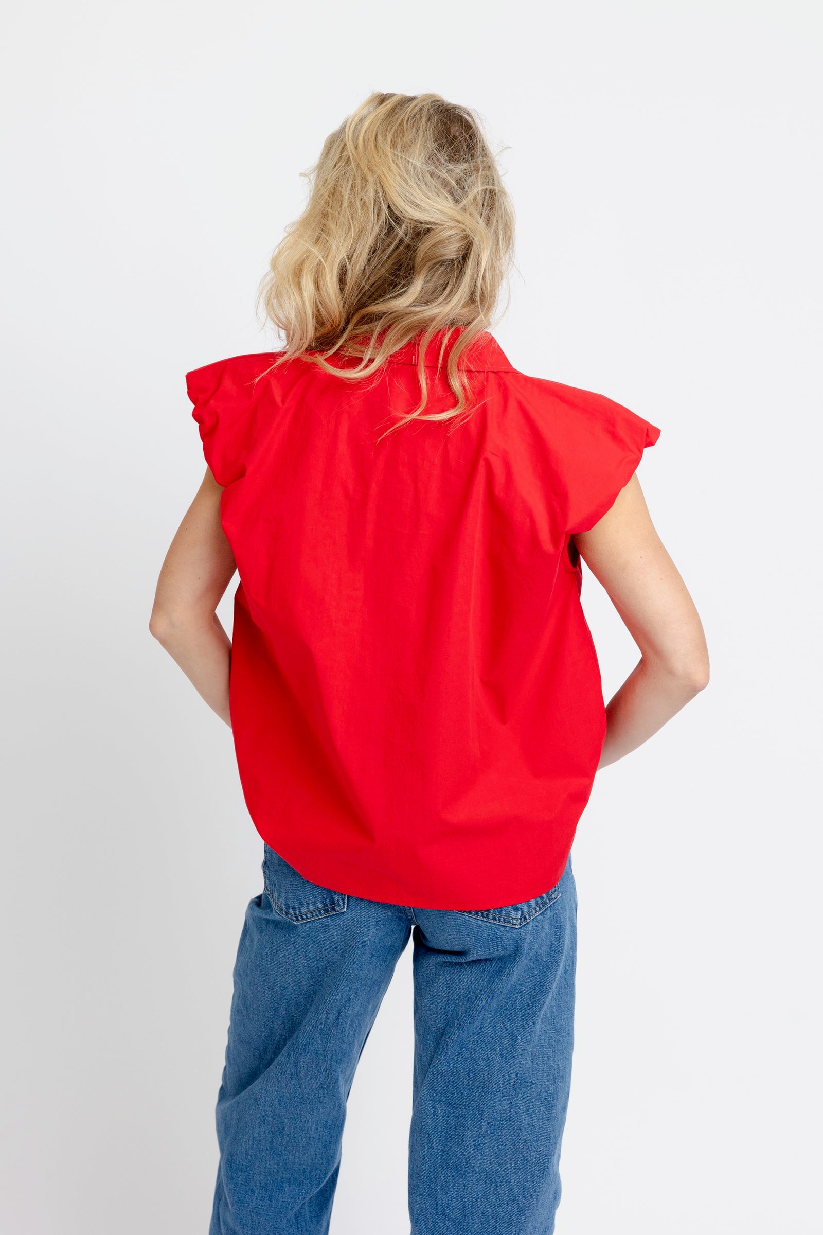 KARLIE CLOTHES Women's Top Karlie Bubble Sleeve Button Top