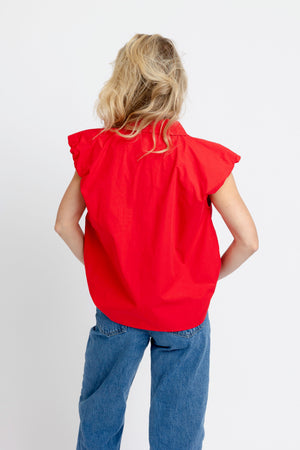 KARLIE CLOTHES Women's Top Karlie Bubble Sleeve Button Top