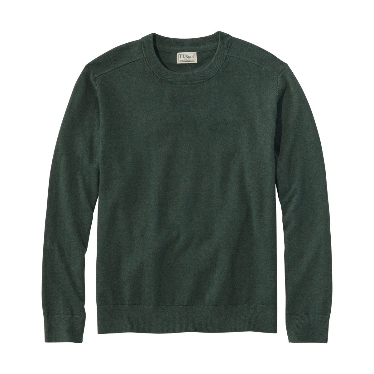 L.L.Bean Men's Sweaters SHADOW GREEN HEATHER / S L.L.Bean Men's All Seasons Cotton Blend Sweater, Crewneck 52728630070