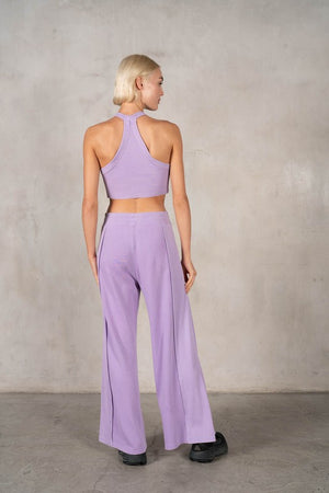 LABIZ Women's Top Halter Neck Crop Top and Pants Set || David's Clothing