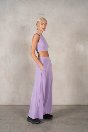 LABIZ Women's Top Halter Neck Crop Top and Pants Set || David's Clothing