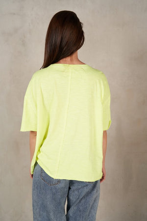 LABIZ Women's Top Raw Edge Cotton Slub T-Shirt || David's Clothing