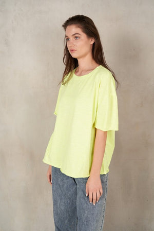 LABIZ Women's Top Raw Edge Cotton Slub T-Shirt || David's Clothing