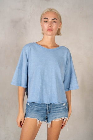 LABIZ Women's Top SS Cotton Slub Twist Tee || David's Clothing
