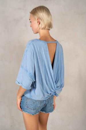 LABIZ Women's Top SS Cotton Slub Twist Tee || David's Clothing