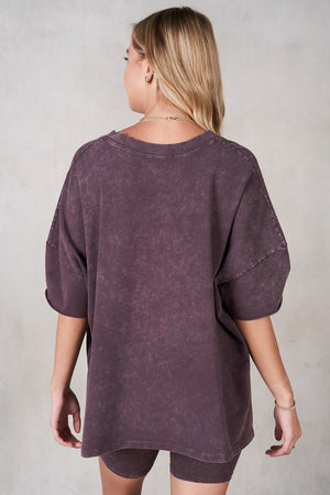 LABIZ Women's Top V-neck Drop Shoulder Boxy T-Shirt || David's Clothing